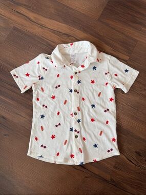 Carter’s Collared Button Polo Shirt With Stars, Hotdogs and Popsicle Design 3T